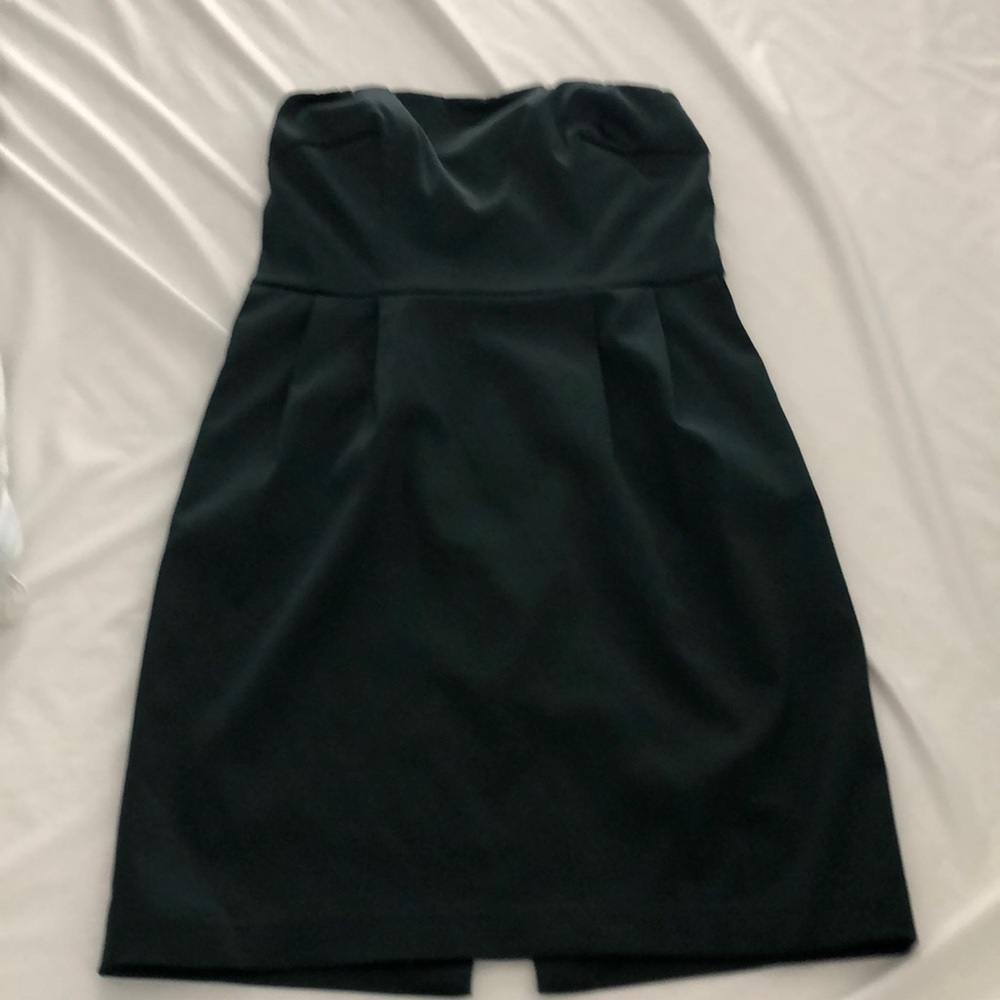 Strapless satin cocktail dress